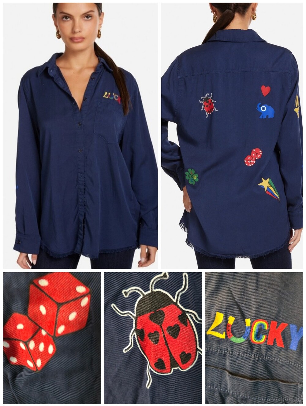 Lauren Moshi Lucky Elements sloane button down shirt